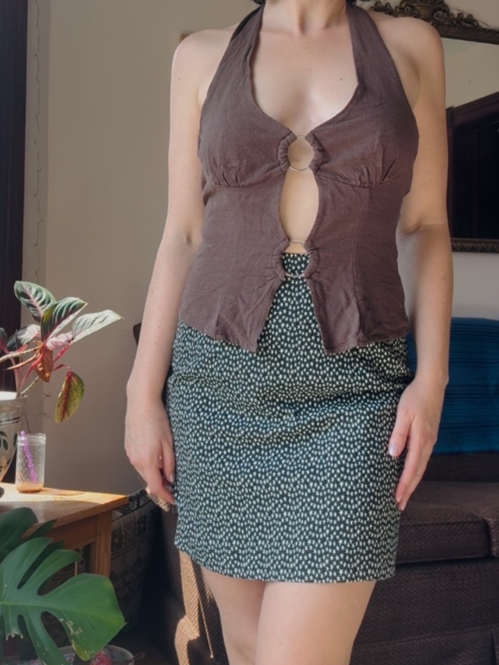 Brown Halter Top